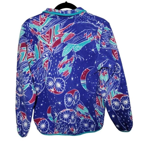 Patagonia Synchilla Pullover Jacket Womens Small Snap T Moon Owl Blue Fleece GUC - Picture 13 of 16